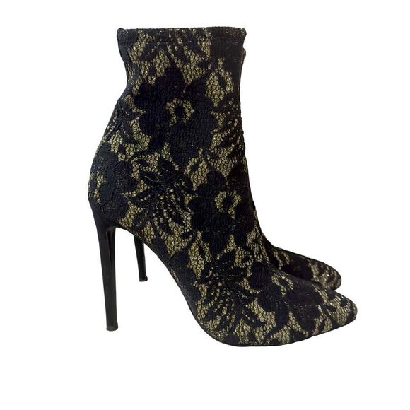 Giuseppe Zanotti Black Lace Pointy High Heel Boots Size 40 (US 10) - Picture 2 of 15